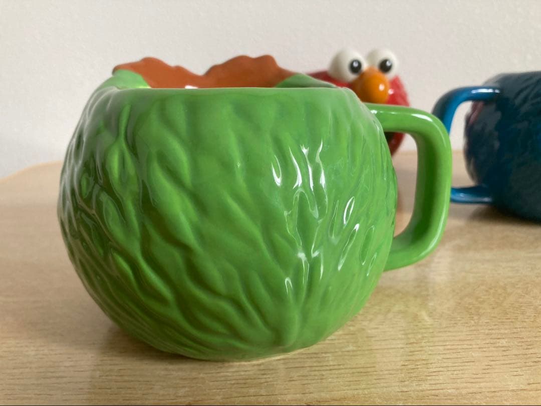 セサミストリート　クッキーモンスター　エルモ　オスカー　フェイスマグ　マグカップ