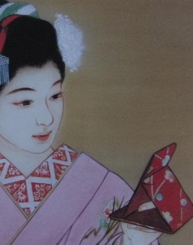 高野晴生、【舞妓】、希少な額装用画集より、新品額装付、状態良好