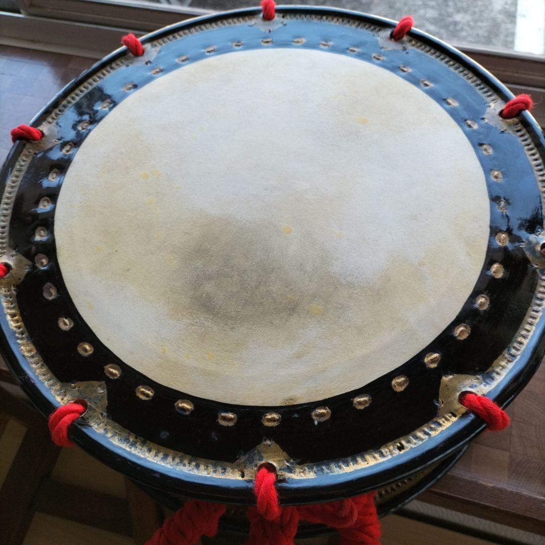 締太鼓　テレン台　バチ付　旧家蔵出し中古品