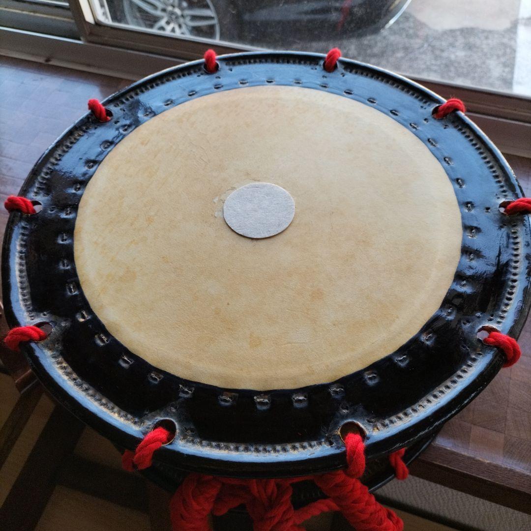 締太鼓　テレン台　バチ付　旧家蔵出し中古品