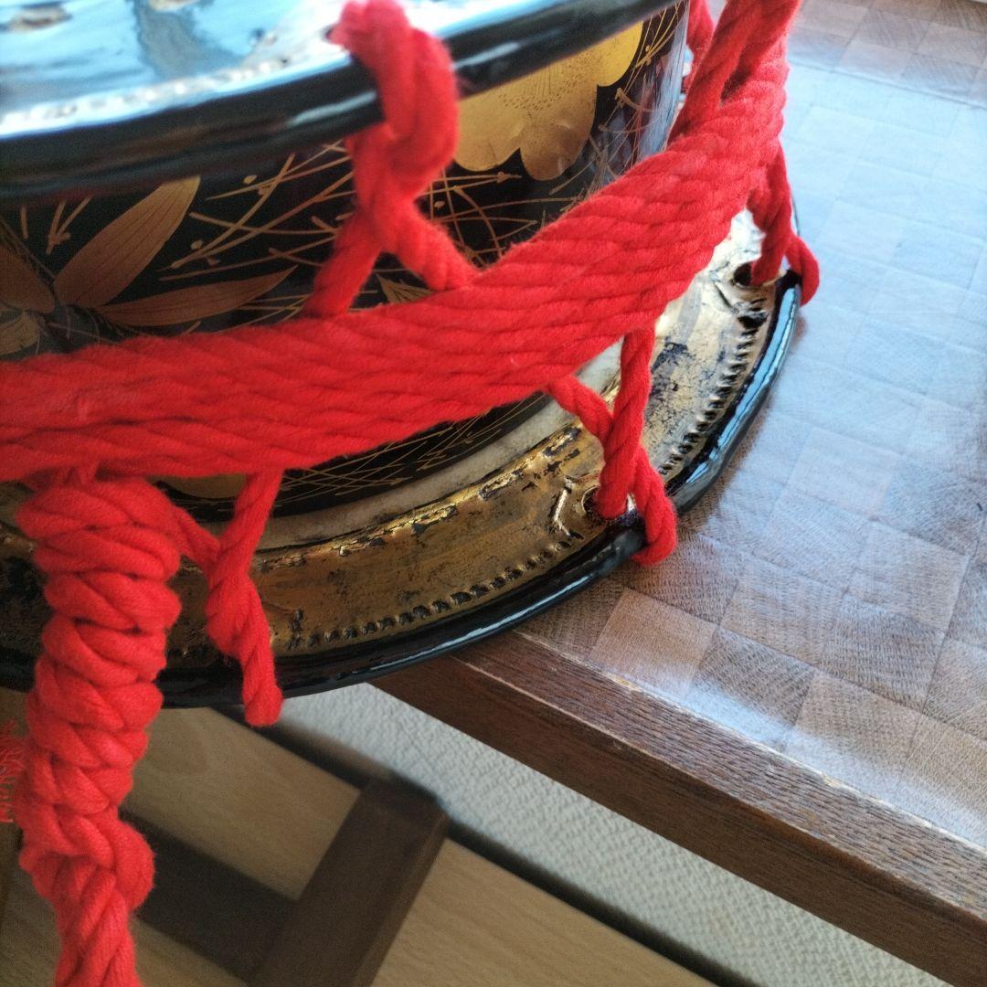締太鼓　テレン台　バチ付　旧家蔵出し中古品