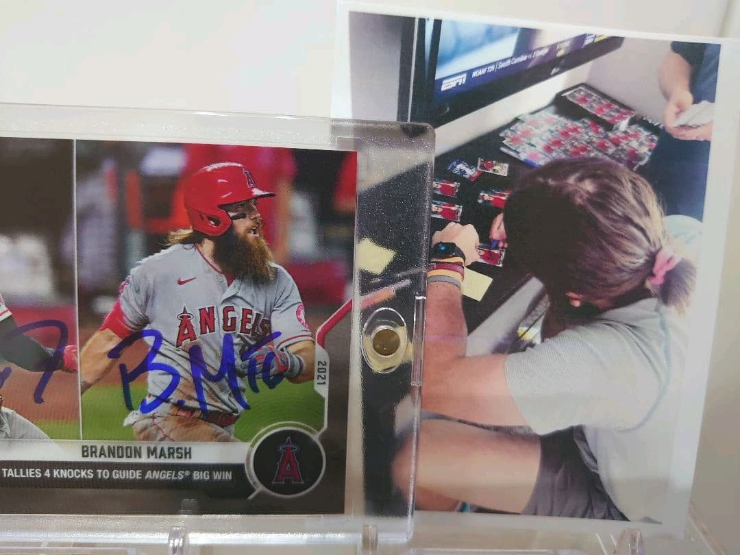 直筆サイン topps now JO ADELL BRANDON MARSH - メルカリ