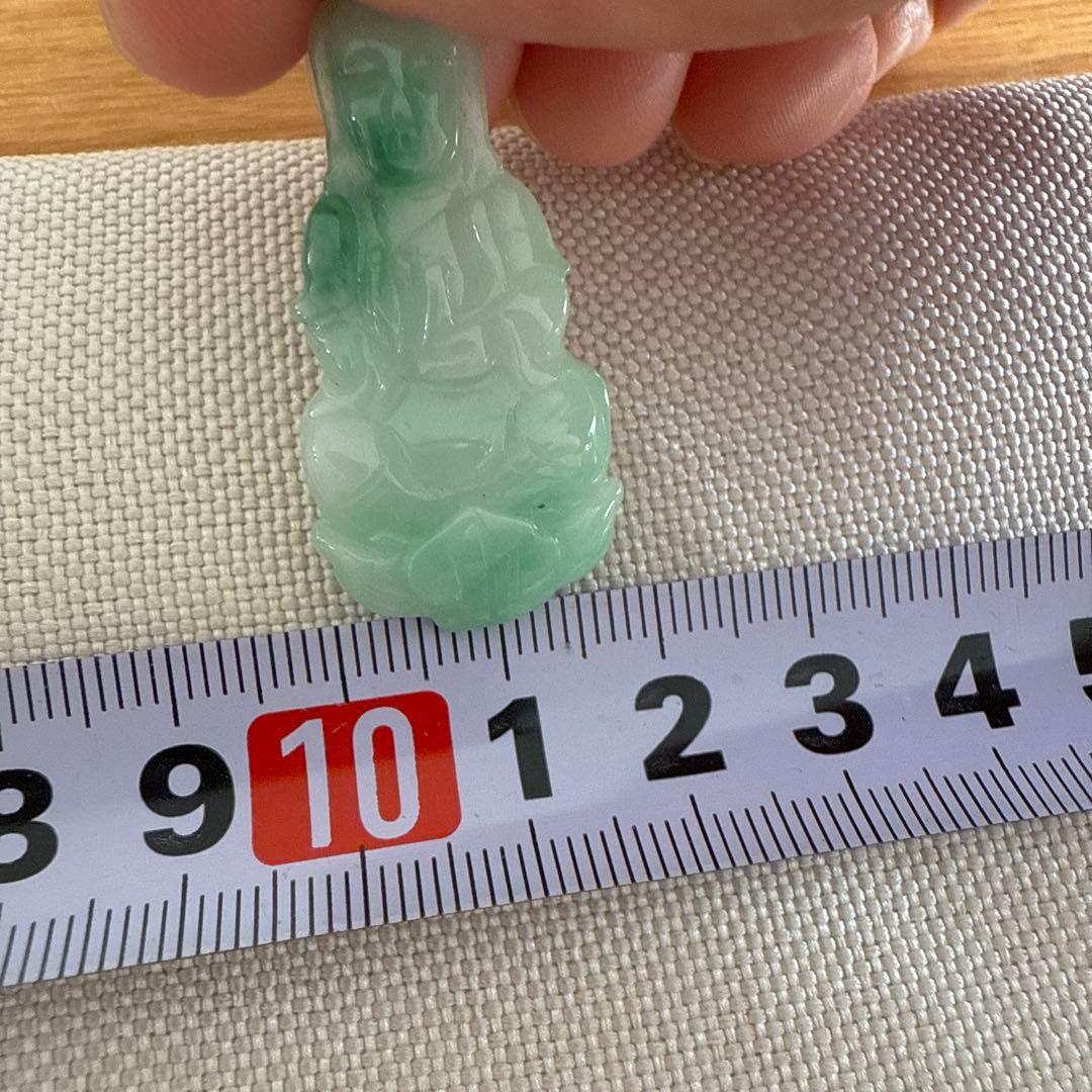 翡翠 観音像 ペンダント 約10cm