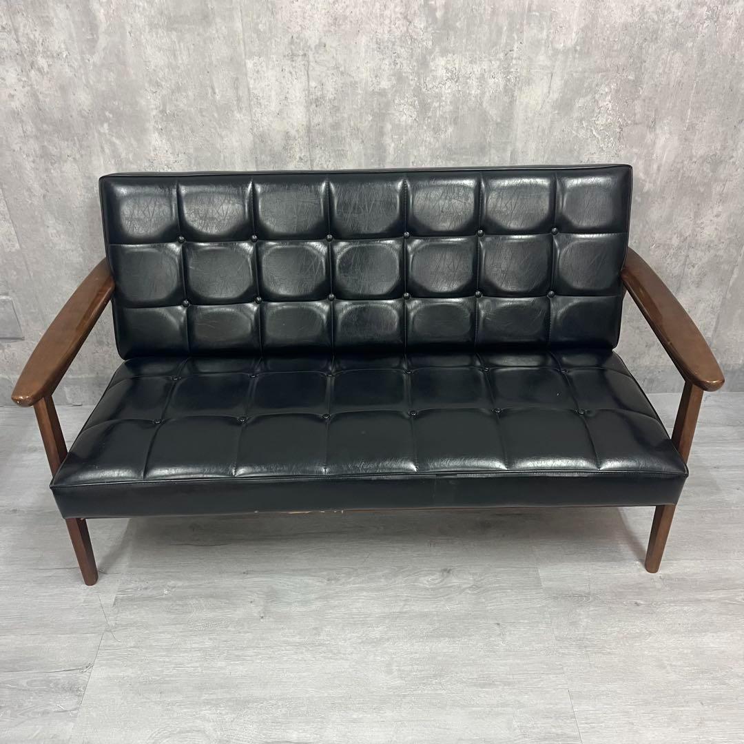 オールド　カリモク　Kチェア 2シーター ブラック