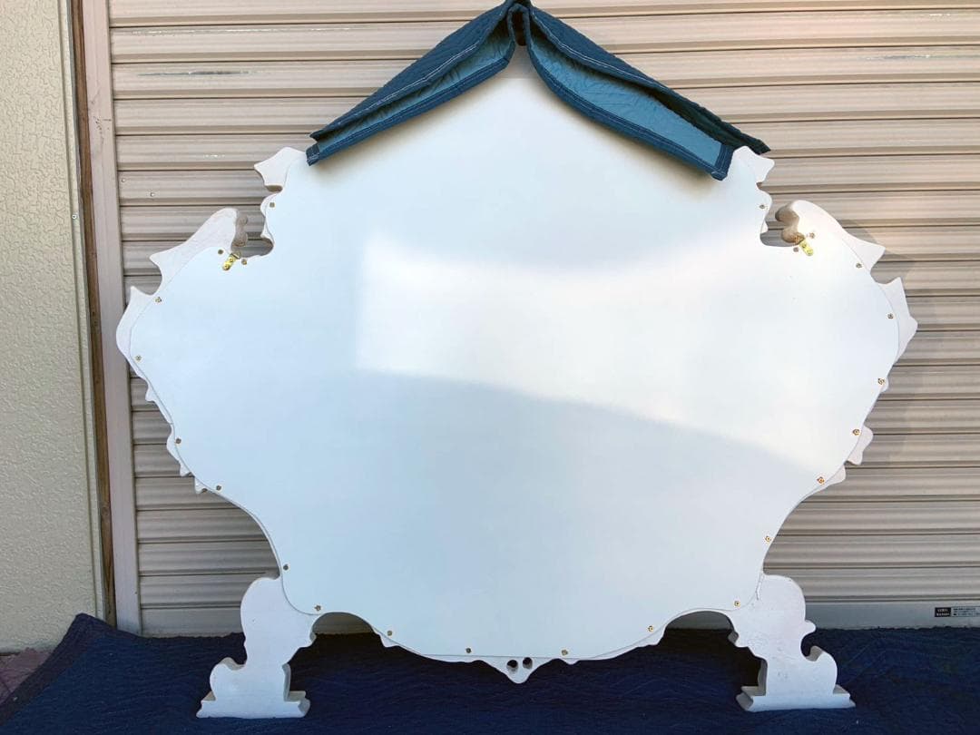 ロココ調 壁掛けミラー ワイドミラー 鏡 完成品 猫脚 姫家具