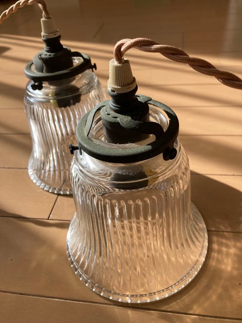 [キャトルセゾン] クリアガラス ペンダントライト 2個セット