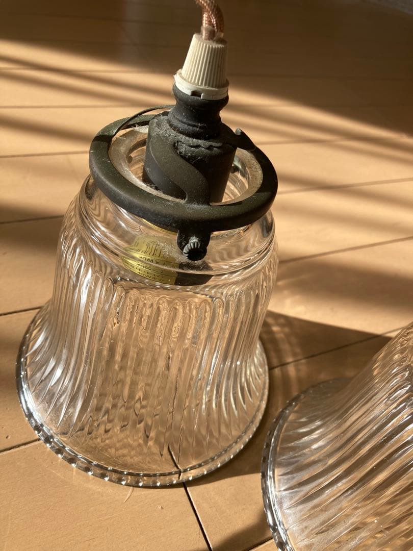 [キャトルセゾン] クリアガラス ペンダントライト 2個セット