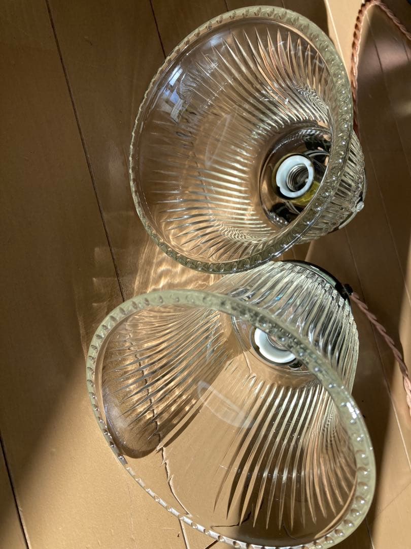 [キャトルセゾン] クリアガラス ペンダントライト 2個セット