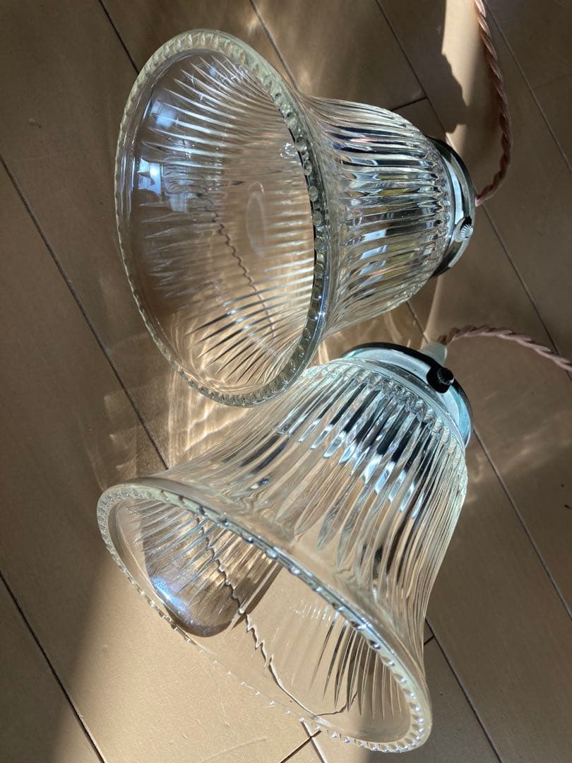 [キャトルセゾン] クリアガラス ペンダントライト 2個セット