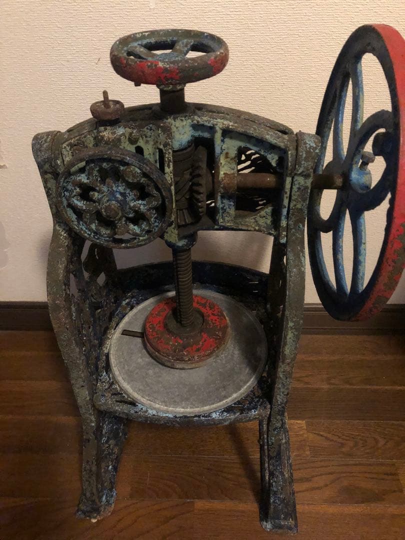 かき氷機　アンティーク　手回しかき氷機　鉄製