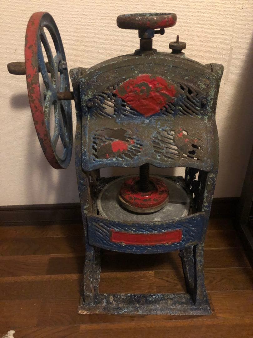 かき氷機　アンティーク　手回しかき氷機　鉄製