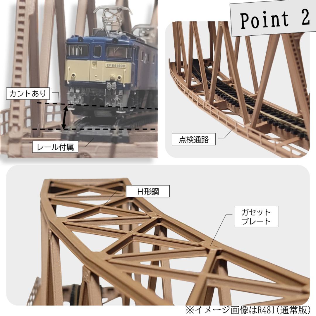 カーブトラス鉄橋 Nゲージ R481-30° 3セット 市販ジョイナー対応版