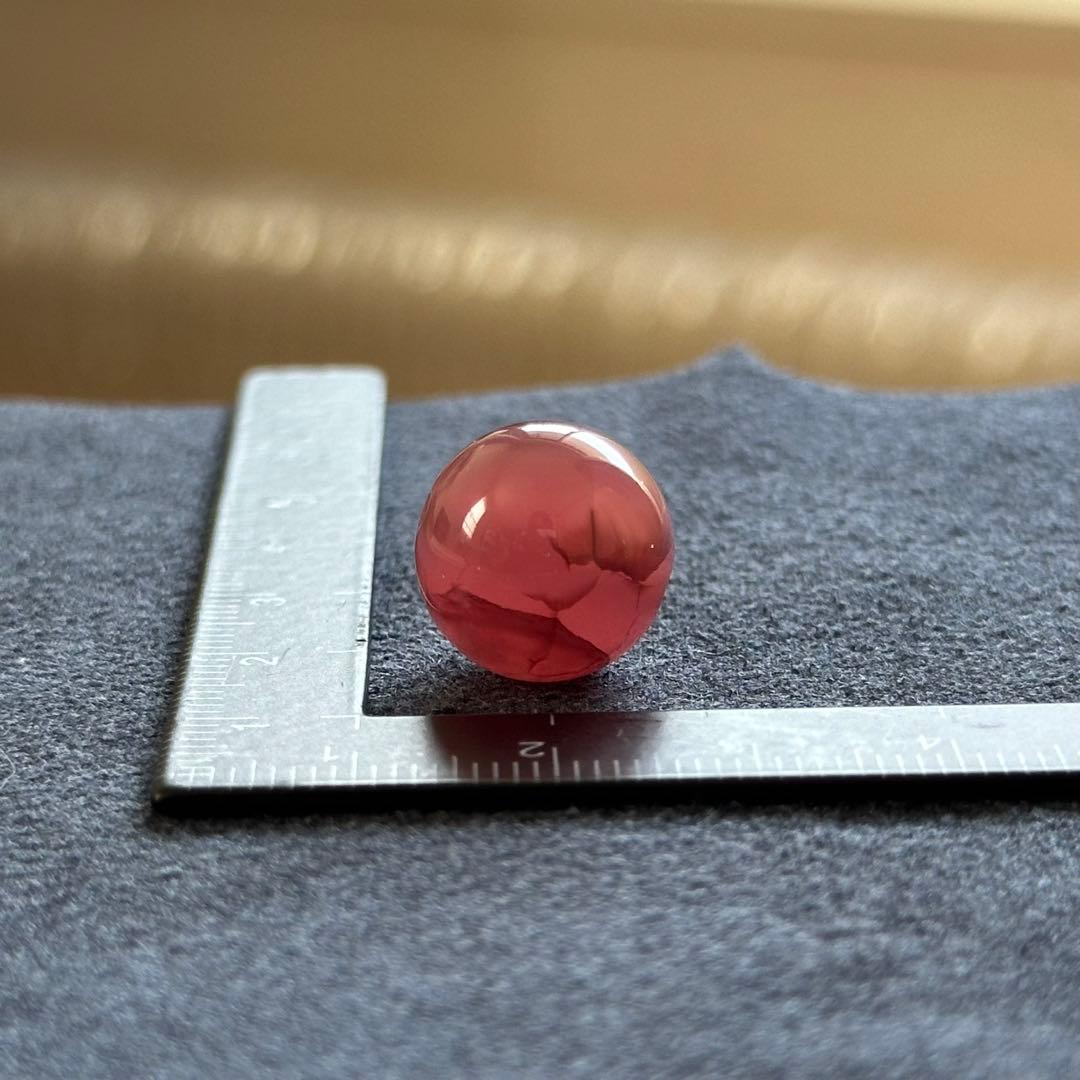 北海道稲倉石鉱山産 菱マンガン鉱 ロードクロサイト 14mm丸玉ビーズ #8