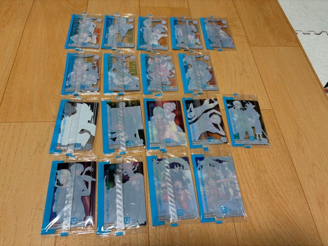 ドラゴンボール×ワンピース ジャンプ40周年森永ウエハースカード 未開封18枚