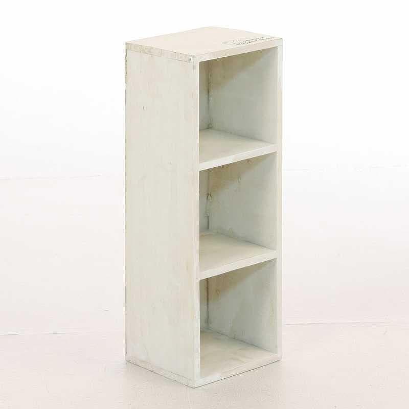 【3点セット】木製3段収納棚 ホワイト