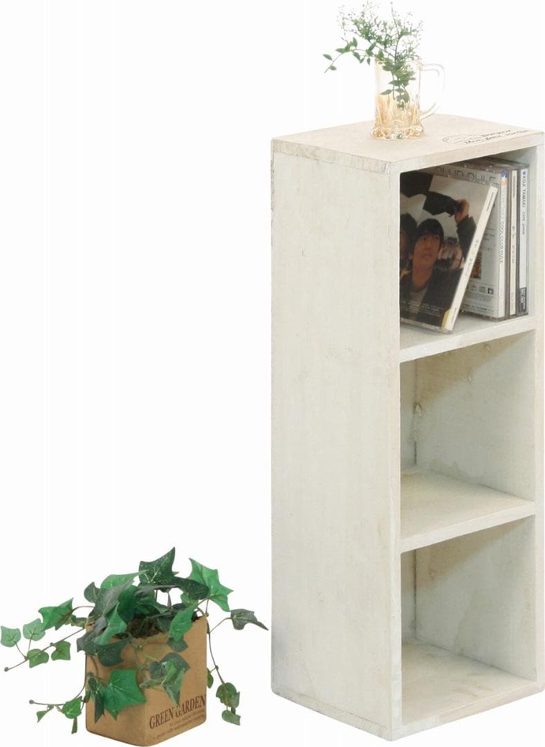 【3点セット】木製3段収納棚 ホワイト