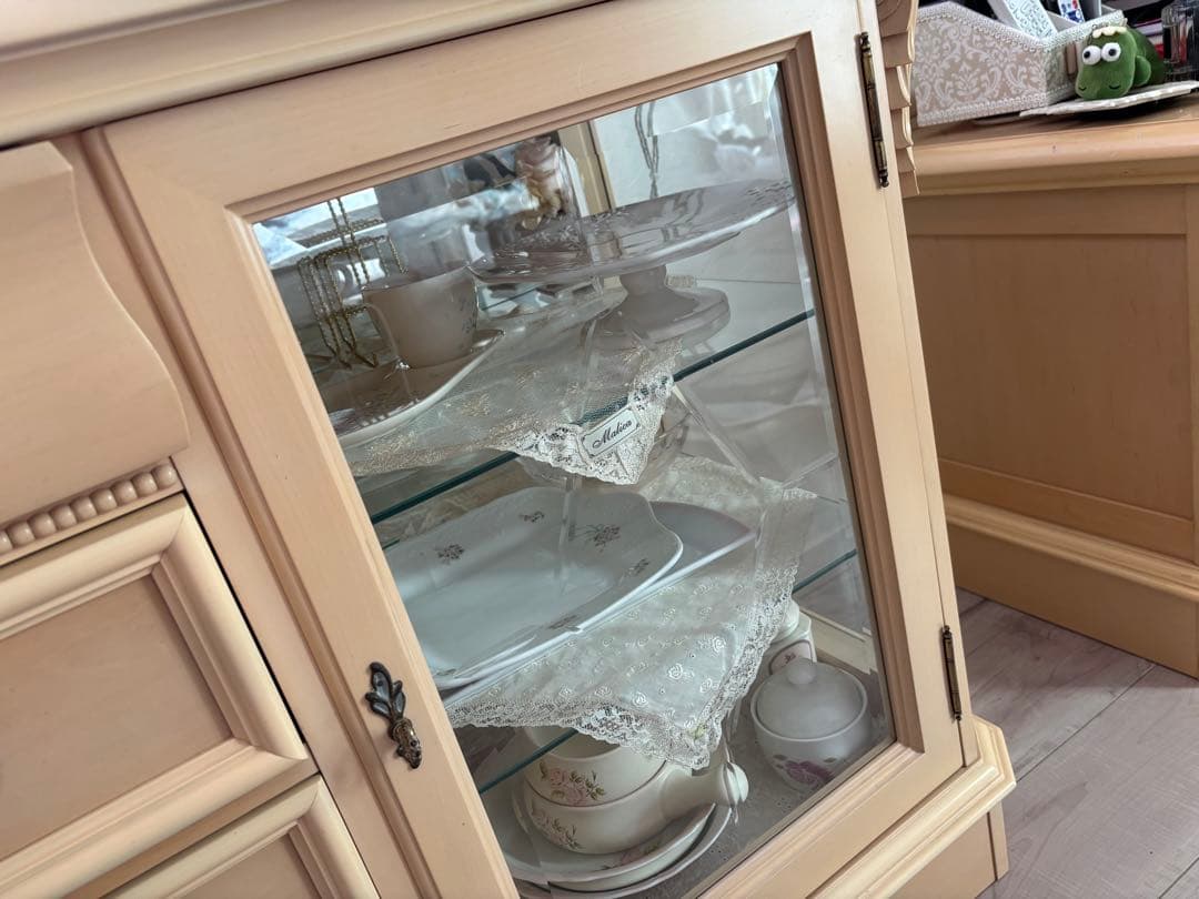 リンホーリン♡ ガラスサイドボード 美品 レア 大塚家具 飾り棚 リビング収納