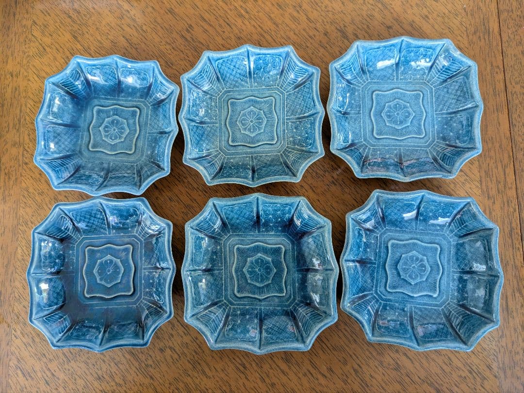 淡路島　珉平焼　小皿6枚組
