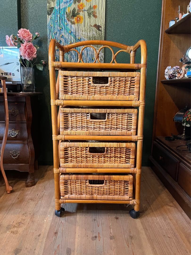 籐 ラタン チェスト インテリア 昭和レトロ 箪笥 - メルカリ