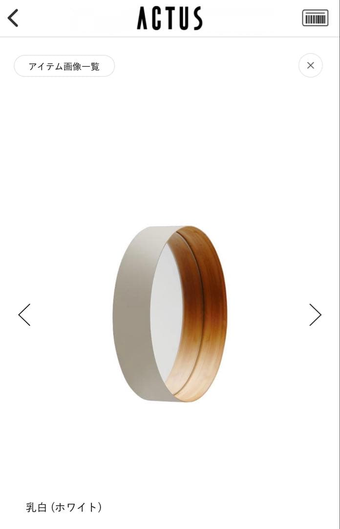 【TEORI】 テオリ ZERO ゼロ 壁掛けミラー Sサイズ 乳白