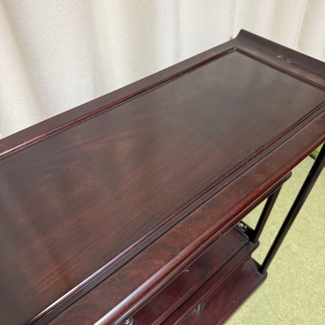 昭和 レトロ 唐木 茶棚 違い棚 茶箪笥 タンス 紫檀 銘木 高級家具 和室