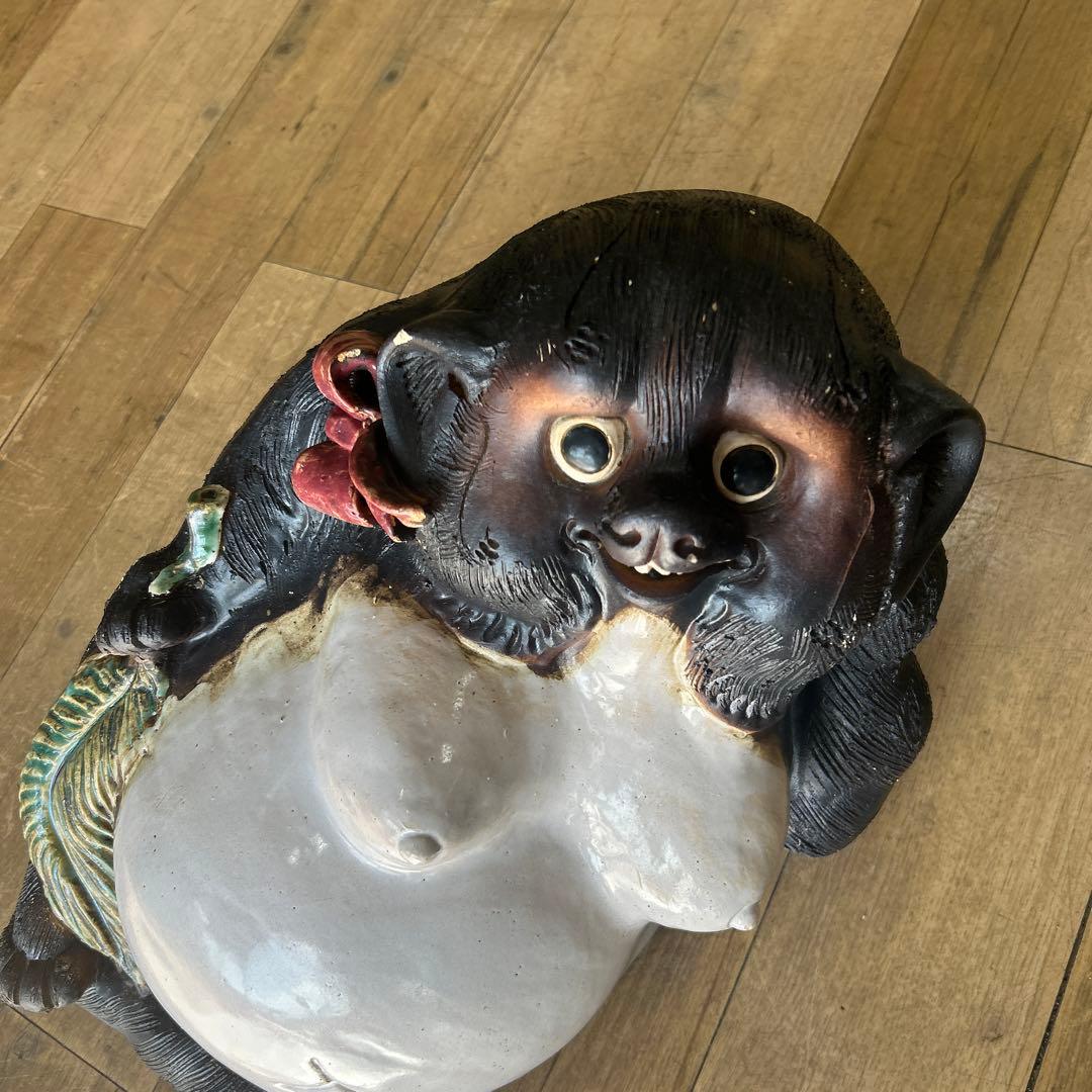 レア　骨董品　狸　タヌキ　たぬき　オブジェ　陶器　貴重