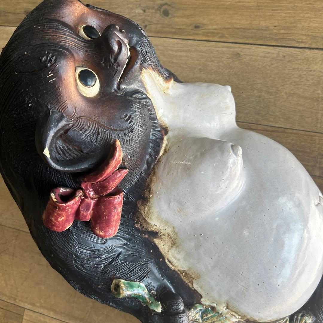 レア　骨董品　狸　タヌキ　たぬき　オブジェ　陶器　貴重