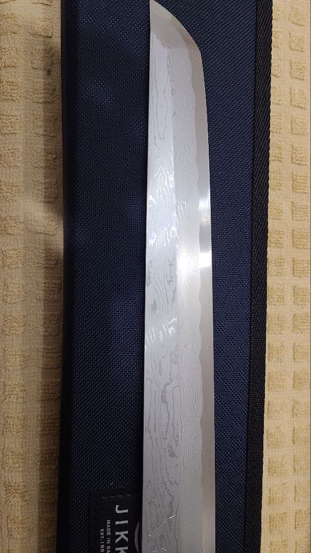 JIKKO 實光 先丸刺身包丁 ダマスカス 青鋼一号 300mm 尺 黒檀八角柄