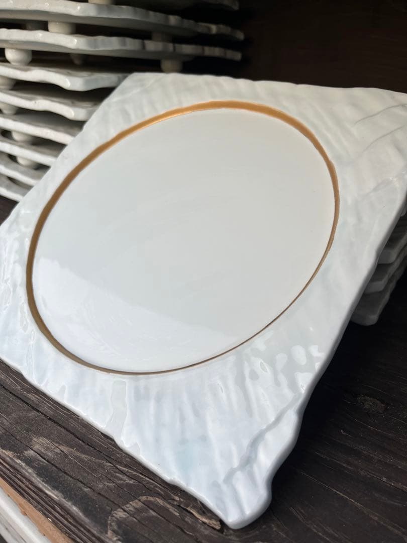 陶里 第31集 石割金彩正角皿12枚セット⓵