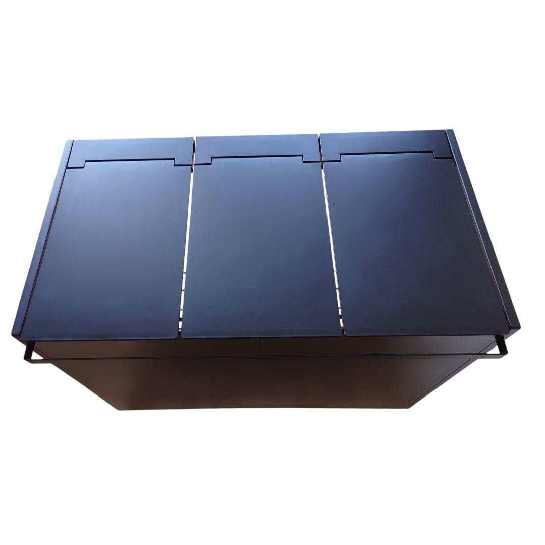 ダストワゴン 45L 3分別 ブラック(蓋付き)