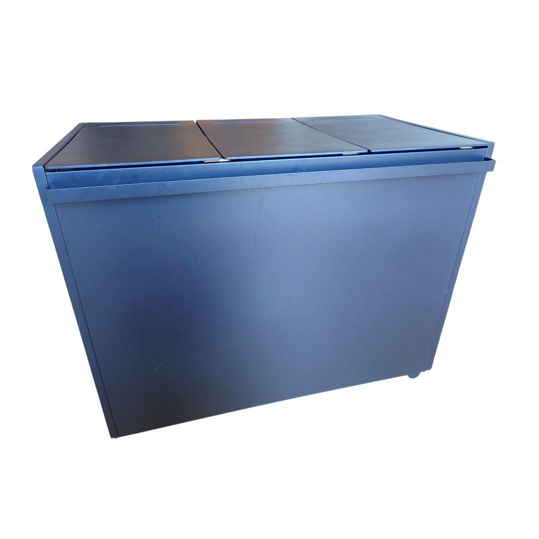 ダストワゴン 45L 3分別 ブラック(蓋付き)