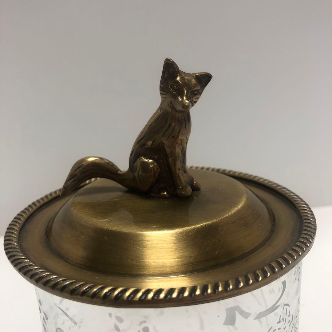 F☆ キツネ　の　ガラス　小物入れ　キャニスター