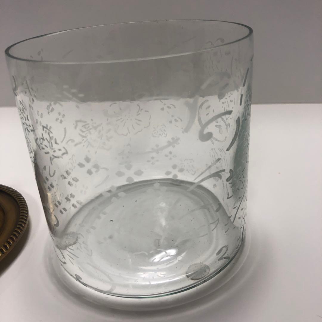 F☆ キツネ　の　ガラス　小物入れ　キャニスター