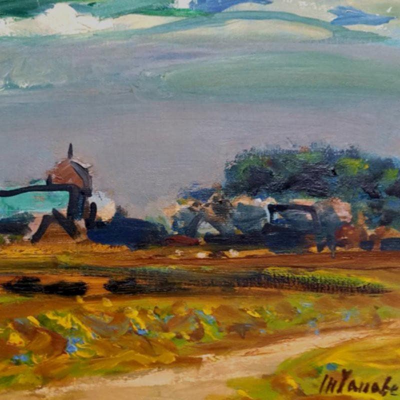 ☆田辺三重松☆「北辺の牧場」油絵 F4号 - メルカリ