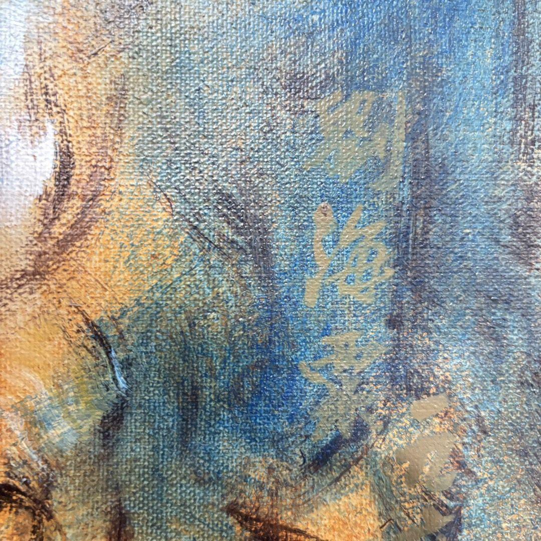 純手描き 水彩油画 山水画 刘海粟 作品図 中国絵画 約70×100cm 未表装