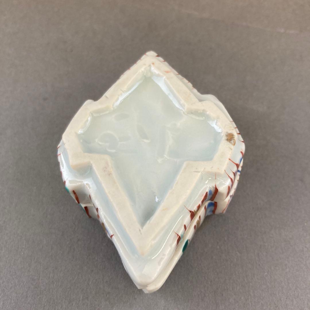 茶道具　香合ひし　金彩色絵　廣永窯　共箱　S151KG