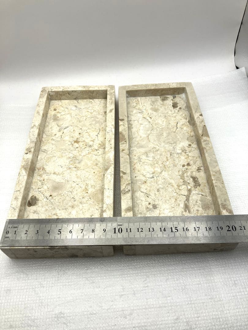 高級天然大理石 高級アメニティートレー　プレート 2つセット 鍵置き　小物置き