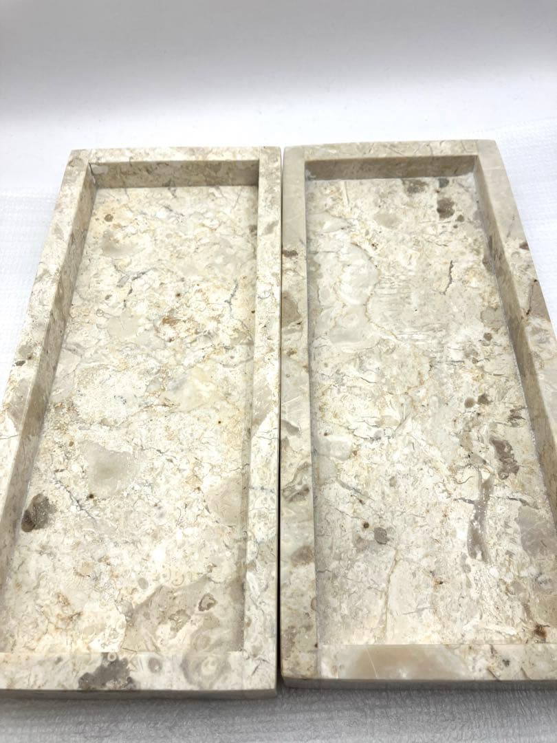 高級天然大理石 高級アメニティートレー　プレート 2つセット 鍵置き　小物置き