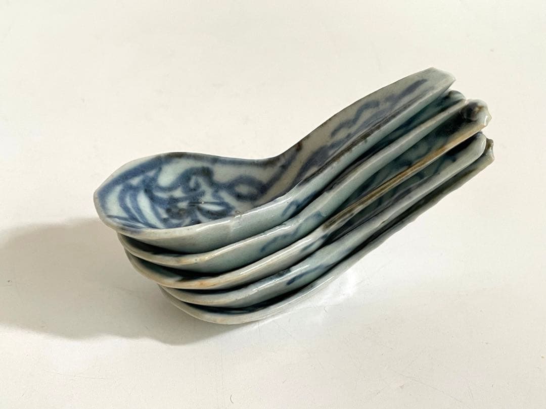 骨董 アンティーク 青花 蓮華 染付 清朝 れんげ レンゲ スプーン