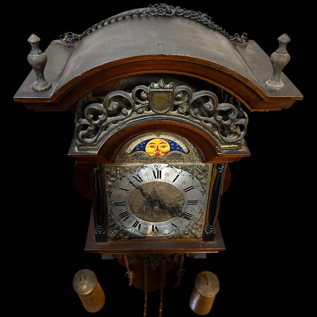 鸛《極稀少》動作確認済 ワルミンク ウーバ ムーンフェイズ 分銅式振り子掛時計