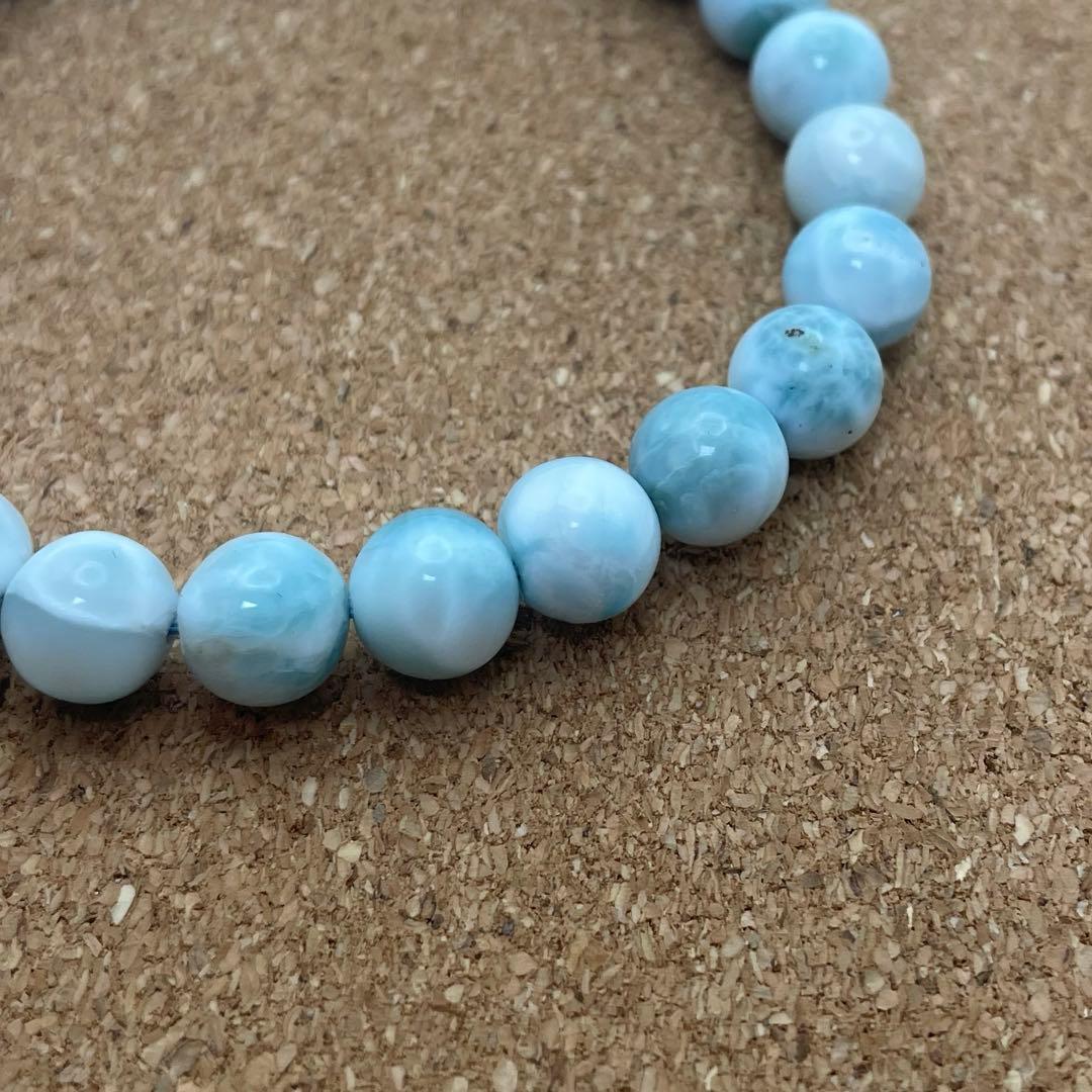 【ドミニカ産ラリマー】ブレスレット 8㎜ 希少 癒し 幸運 海の宝石 天然石