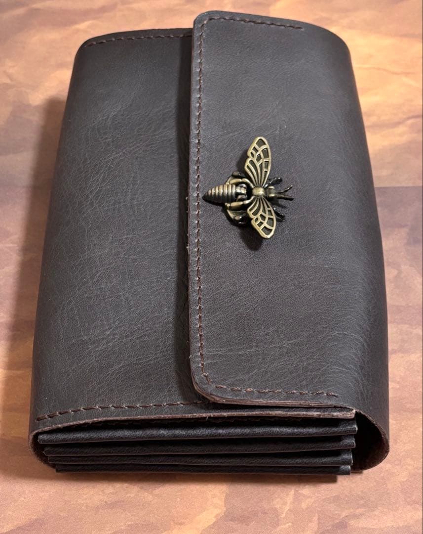 1点のみ　本革　蛇腹ポーチ　コラージュ収納ポーチ　ハンドメイド