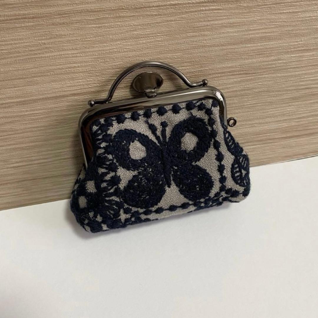 ミナペルホネン 押し口がま口ポーチ ハンドメイド forest tile - メルカリ