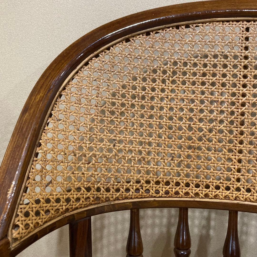 ① 【希少品】 オールド カリモク karimoku アームチェア　ラタン