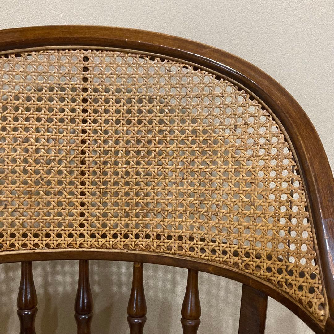 ① 【希少品】 オールド カリモク karimoku アームチェア　ラタン