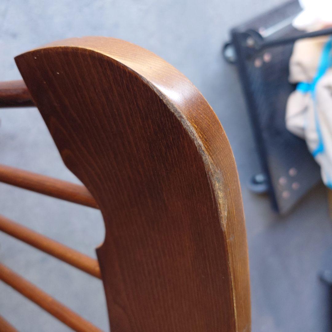 アンティーク ロッキングチェア 座面クッション付き 鋲打ち 飛騨家具