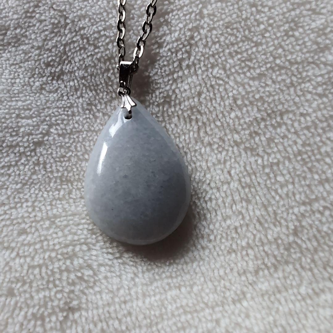 シルバードロップ型ペンダント ネックレス 天然石 昭和レトロ - メルカリ