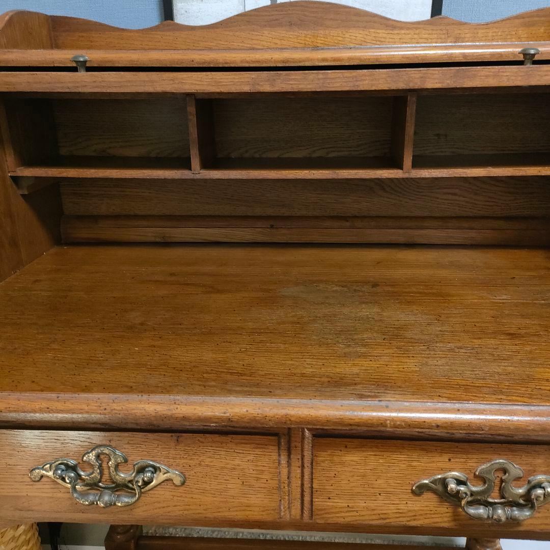 アンティーク・ロールトップデスク(蛇腹) 開閉式スライドシャッター