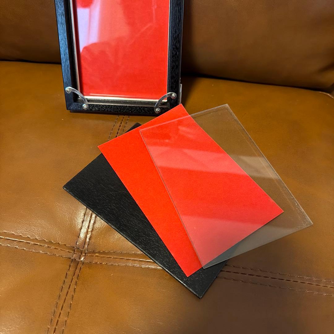 シルバー　二重フォトフレーム　木製、ガラス板　アンティーク