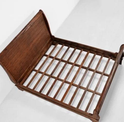 【送料込】 ヴィンテージ調 チーク セミダブル ベッドフレーム